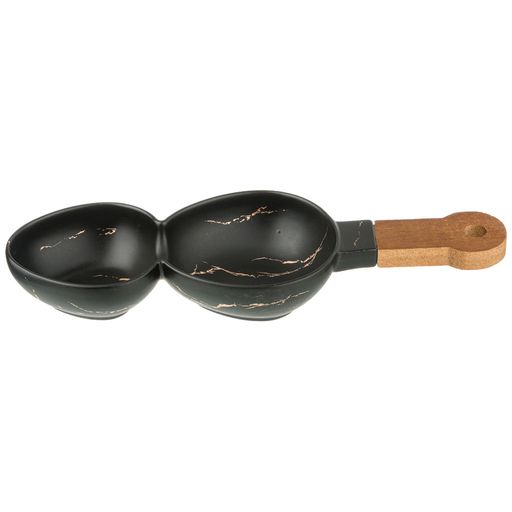 МЕНАЖНИЦА С ДЕРЕВЯННОЙ РУЧКОЙ КОЛЛЕКЦИЯ ЗОЛОТОЙ МРАМОР ЦВЕТ: BLACK 34*11,3*5 СМ - Lefard фото 4