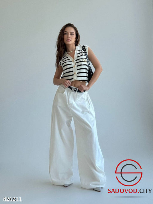 Брюки женские широкие с высокой посадкой