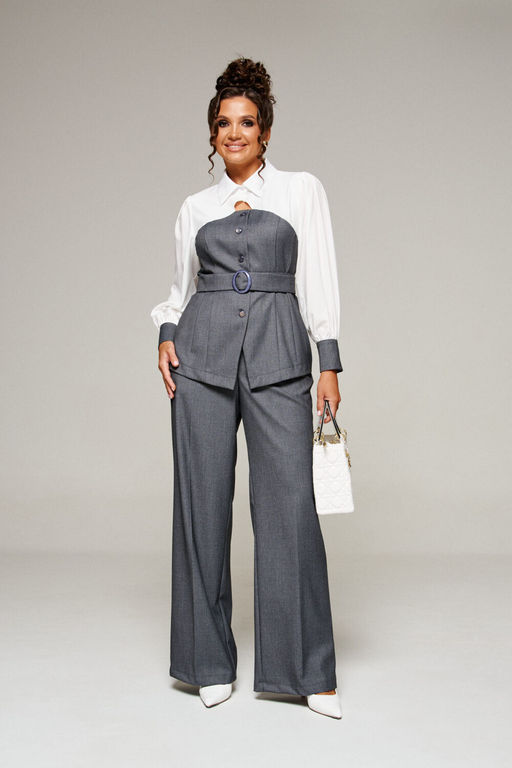 Костюм Beautiful Free 6377-Р белый/серый - Beautiful&free фото 3