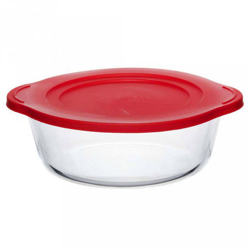 "Боркам (Borcam)" Форма стеклянная жаропрочная 1,45л, пластмассовая крышка, цветная коробка, Pasabahce (Турция)