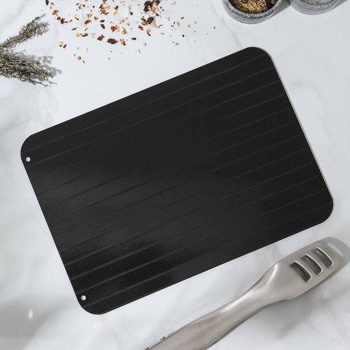 Доска разделочная Доляна, 29.5×20.5×0.2 см, для разморозки продуктов, алюминий, чёрная