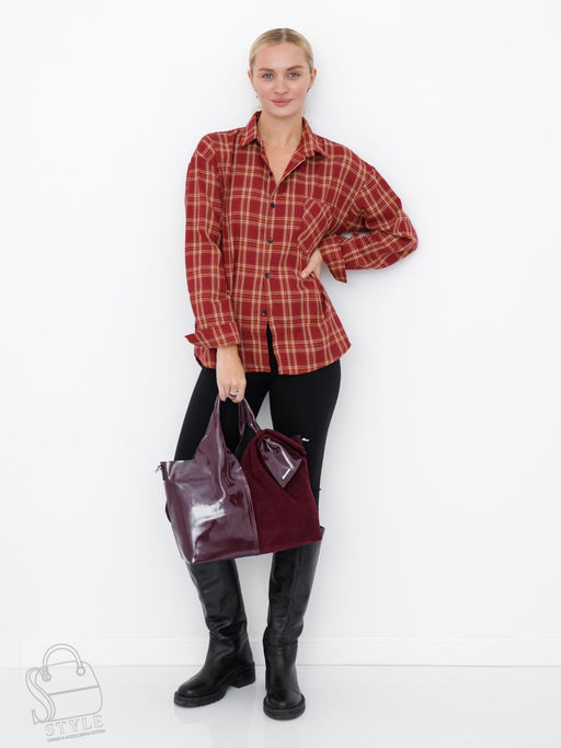 Сумка женская кожаная 98184-3MSS wine red Velina Fabbiano-Safenta в Новосибирске