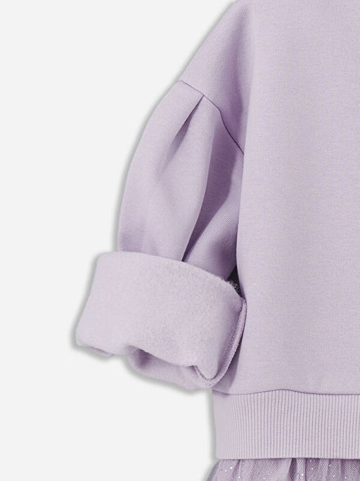 Bisiklet Yaka Elsa Bask?l? K?z ?ocuk Elbise