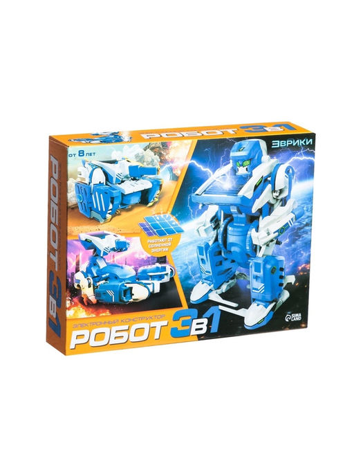 Конструктор Робот, 3 в 1, работает от солнечной батареи, 61 деталь, 1 лист наклеек - Эврики фото 20