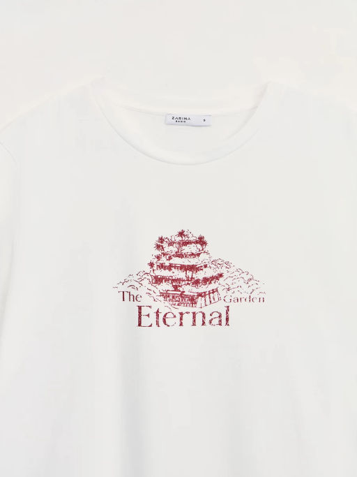 Футболка из хлопка с принтом ZR2605013422-2 / Zarina