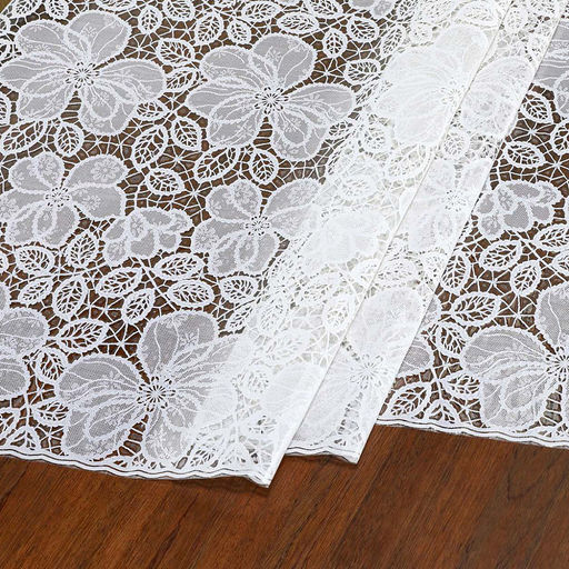 Скатерть ПВХ "Гипюр 2" 137х280см, длина стола до 240см, на 10 персон, "LACE" фактурная, на пленке, беж с перламутром, упак. "классическая" п/э 28х41см т.м. "Домашняя Мода" (Китай)