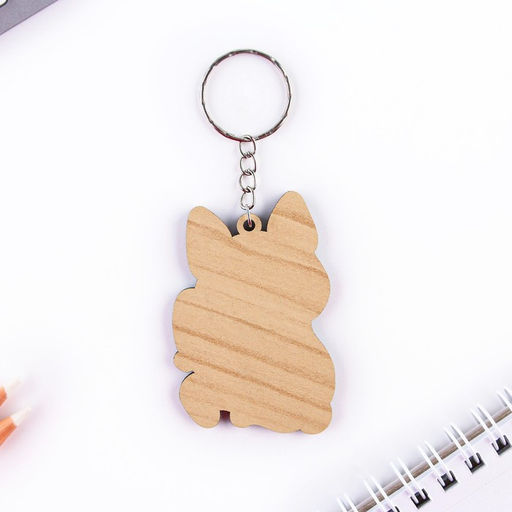 Брелок для ключей деревянный «Корги с авокадо», 4.4×6.4 см