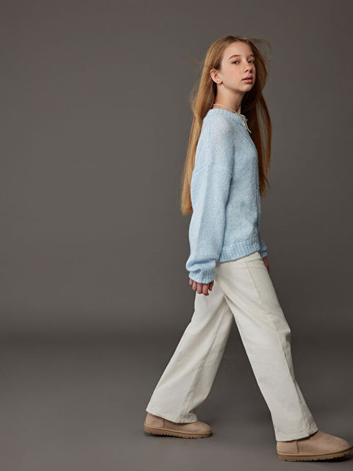 Wideleg Kadife K?z ?ocuk Pantolon