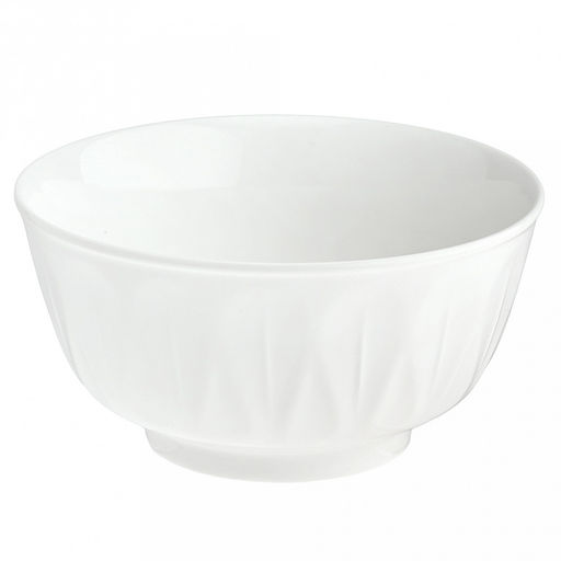 "Роса" Салатник фарфоровый 720мл, д15,1см, h7,8см, рифленый борт, белый (Китай)