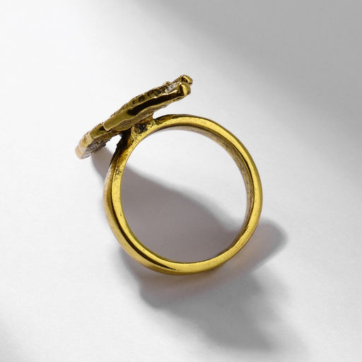 Цена за 2 шт. Кольцо «Листья» трио, цвет чернёное золото, 17 размер