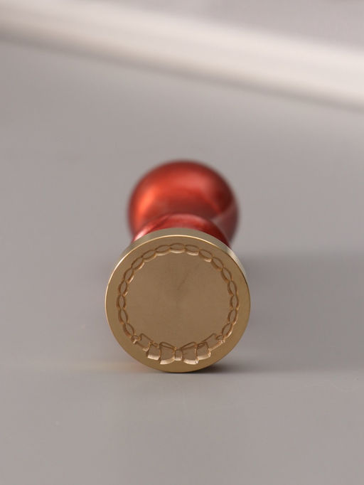 Печать для сургуча с пластиковой ручкой «Рамка круглая плетёнка с бантиком», 6.3×2.5×2.5 см