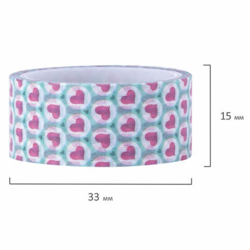 Клейкие WASHI-ленты для декора «Сердца», 15 мм × 3 м (набор 7 шт.) рисовая бумага