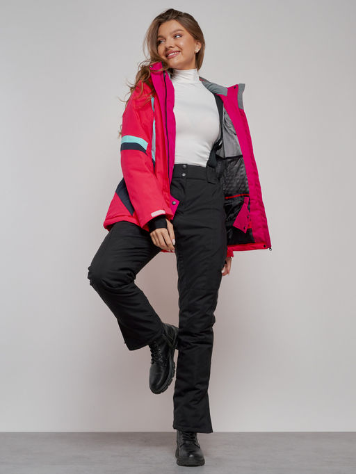Горнолыжная куртка женская зимняя розового цвета 2201-1R - Chunmai фото 19