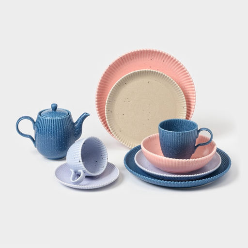 Тарелки Доляна Коралл, d=20.8 см, набор 2 шт., фарфор, голубые