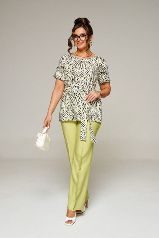 Костюм (Блуза, брюки 6321 салатовый) - B&F фото 3