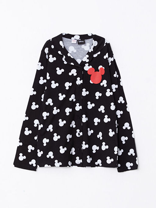 G?mlek Yaka Mickey Mouse Desenli Uzun Kollu K?z ?ocuk Pijama Tak?m? - Waikiki фото 2