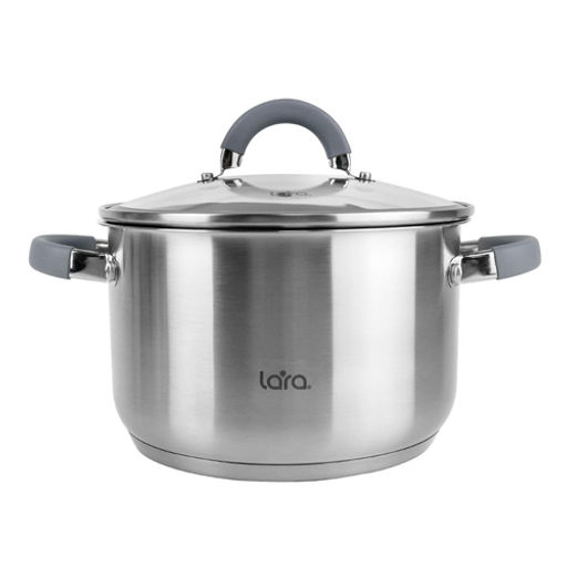 Кастрюля 2,9 л Lara LR02-273 Калипсо 18х11.5см капсул.индукционное дно, крышка стекло/силикон /LARA/