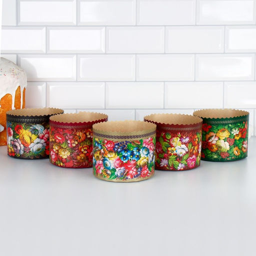 Цена за 20 шт. Форма бумажная для кулича Жостово 134 х 100 мм - Simaland фото 10