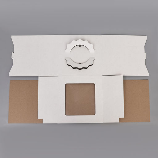 Цена за 5 шт. Кондитерская упаковка Квадрат, 2 окна, белая, 26 х 26 х 28 см - UPAK LAND фото 9