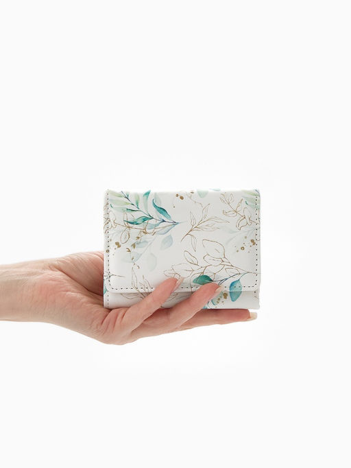 Кошелёк женский на кнопке, 10.5?2.5?8.5 см, с цветочным принтом, разноцветный