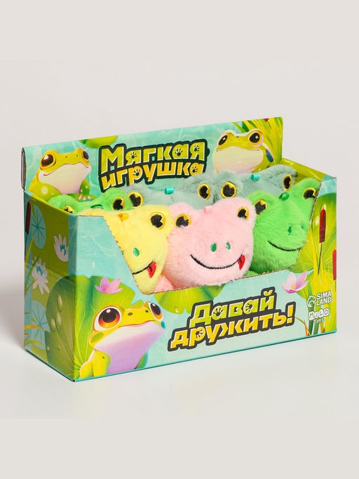 Цена за 6 шт. Мягкая игрушка в шоубоксе Фроги, МИКС - Milo toys фото 2