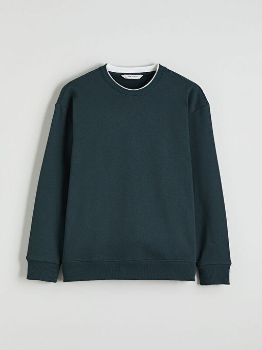 Bisiklet Yaka Erkek Kal?n Sweatshirt