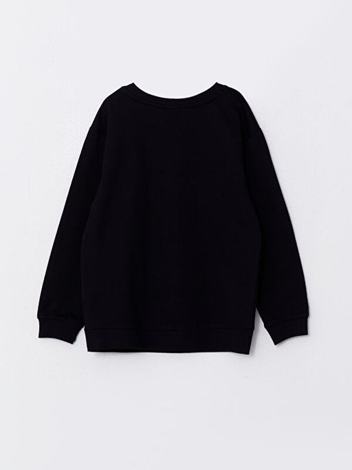 Bisiklet Yaka Bask?l? Uzun Kollu Erkek ?ocuk Sweatshirt - Waikiki фото 2