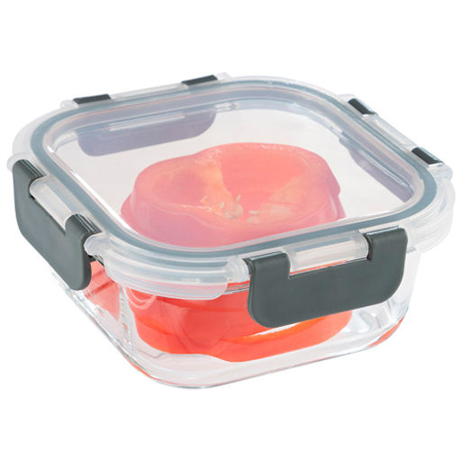 Контейнер, Praktisch, объем: 500 мл, из жаропрочного стекла с пластик крышкой со съёмными защёлками /Mallony/  фото 2