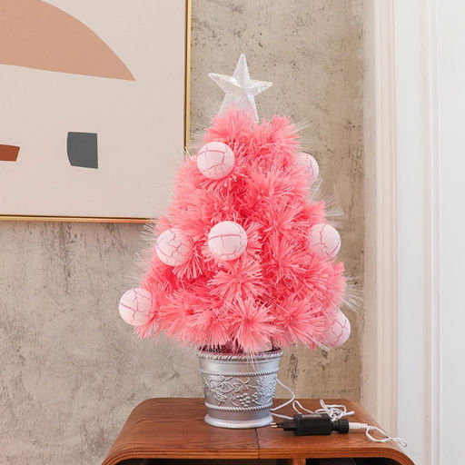 Ёлка 60см розовая светящаяся с шарами и звёздочкой 220В - Family фото 2