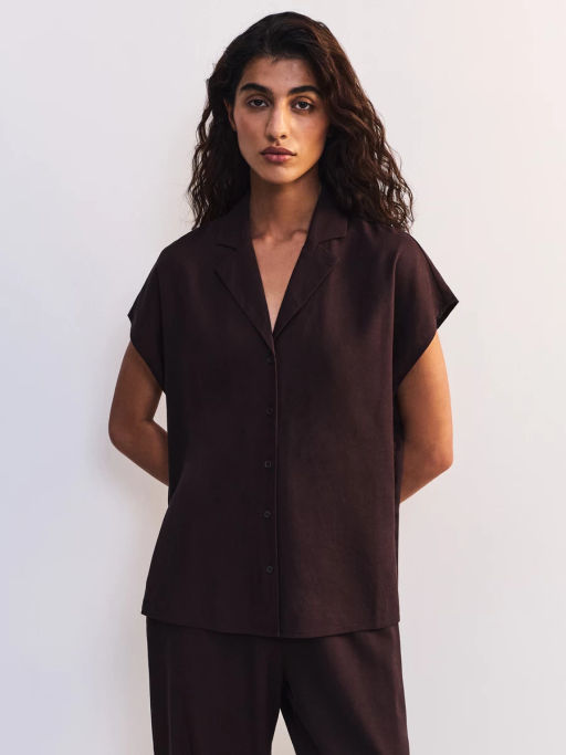 Льняная блуза с отложным воротником ZR2605012003-27 / Zarina