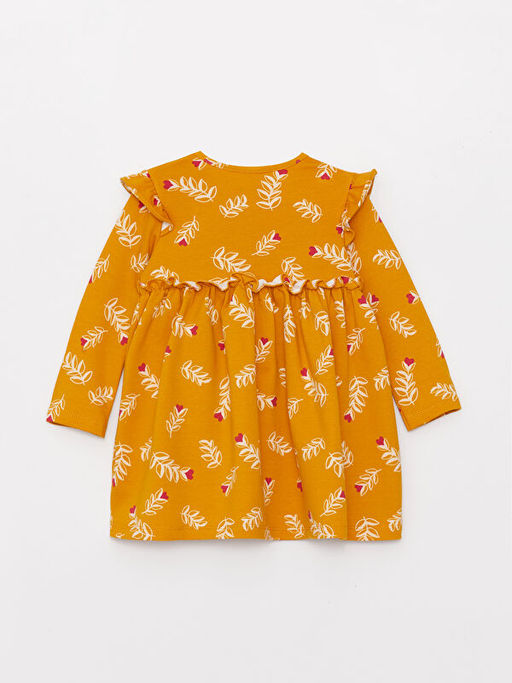 Bisiklet Yaka Uzun Kollu Bask?l? K?z Bebek Elbise ve K?lotlu ?orap 2li Tak?m - Waikiki фото 2