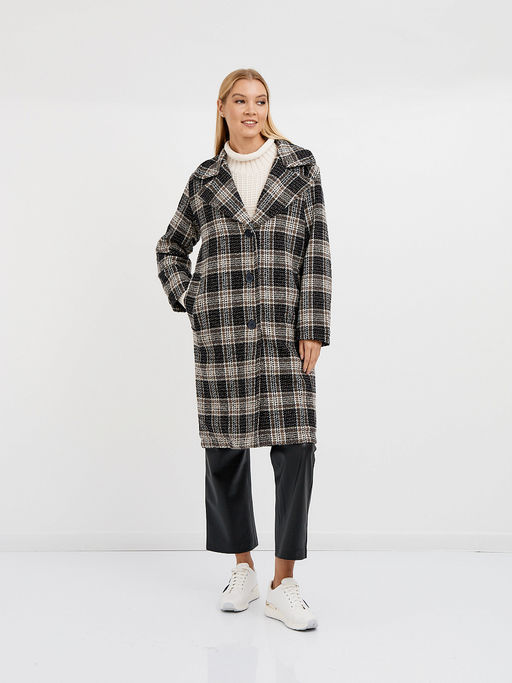 Пальто женское из шерсти в клетку - Glenfield фото 3