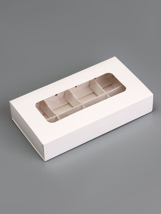 Коробка складная под 8 конфет, белая, 9,8 х 17,7 х 3,5 см - UPAK LAND фото 3