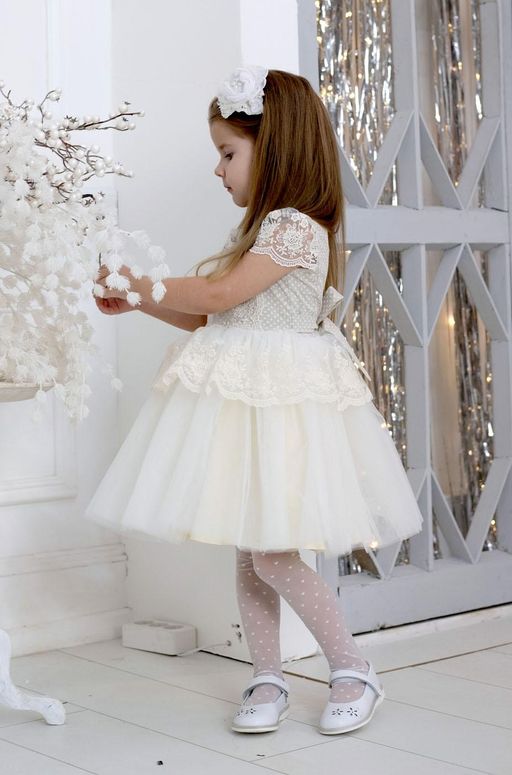 платье для девочки Л 18-15 Эмилия белый горох - Etoelf фото 2