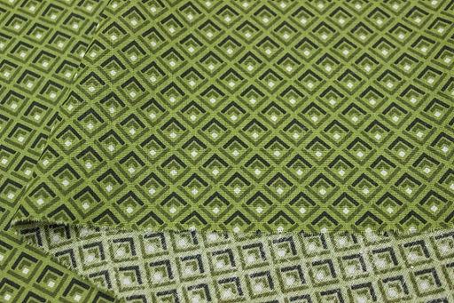 Бязь Геометрия - уголки цв.оливково-зеленый, ш.1.5м, хлопок-100%, 120гр/м.кв - Купава фото 2
