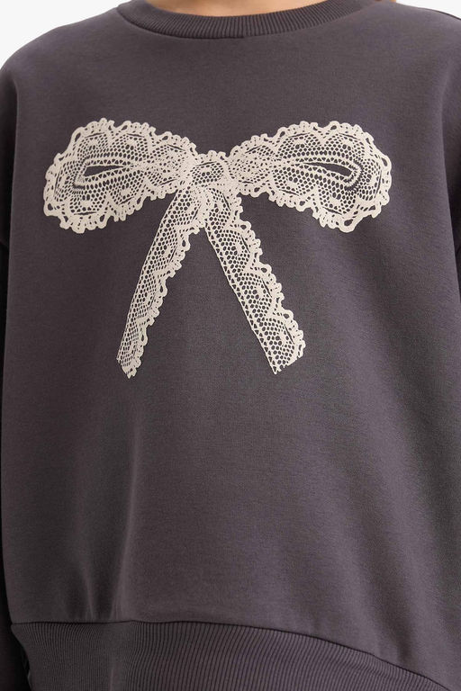 Overshirt Fit Bask_l_ __i Yumu_ak T_yl_ Sweatshirt K_z _ocuk - Defacto фото 4