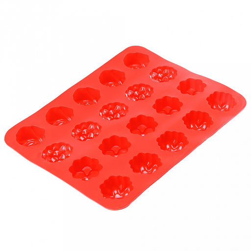 Форма силиконовая для выпекания "Кекс - 20 штук" 31,5х25,5см h2,8см, цвета микс (Китай)