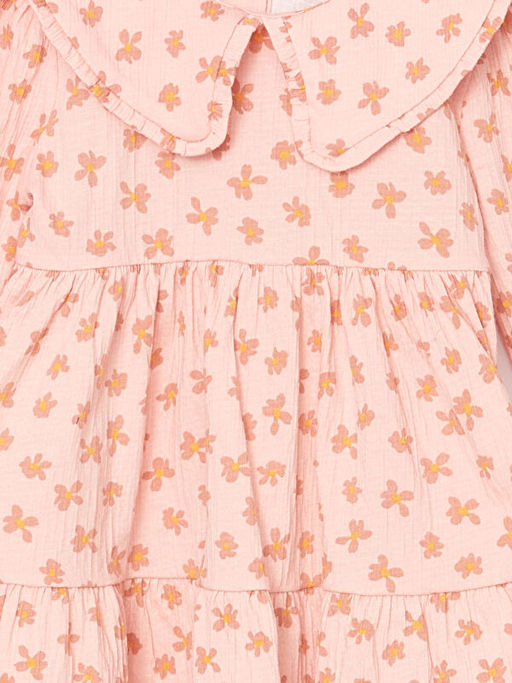 Bebe Yaka ?i?ekli K?z ?ocuk Elbise