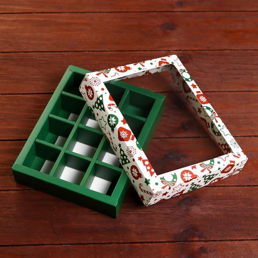 Коробка под 12 конфет Новогодний паттерн, 19?15?3.5 см - UPAK LAND фото 4