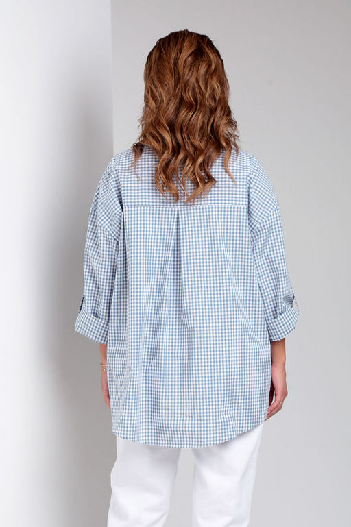 Рубашка Liona Style 897 голубая клетка