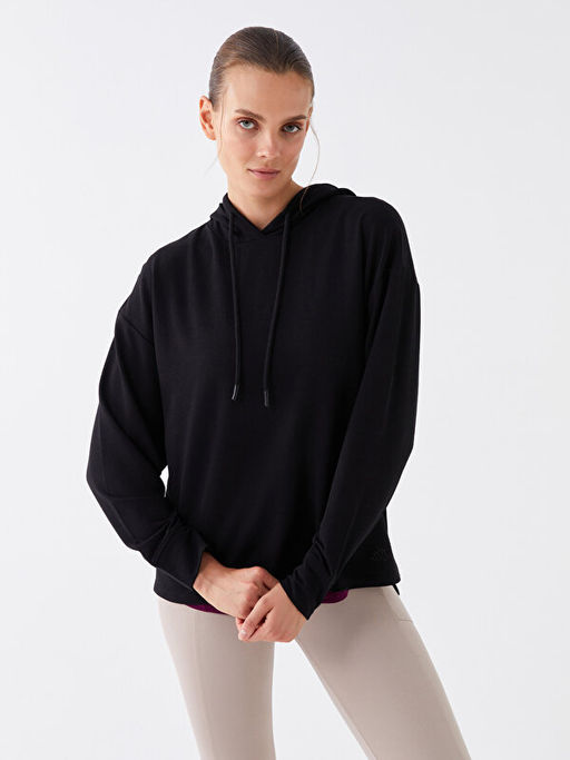 D?z Uzun Kollu Kad?n Hoodie