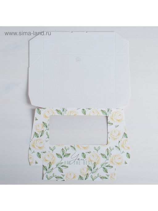 Цена за 10 шт. Кондитерская упаковка, коробка с ламинацией Flowers, 20?12?4 см