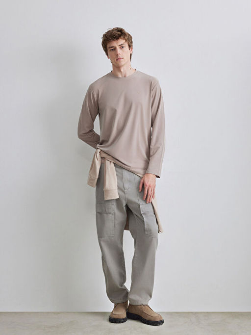 Bisiklet Yaka Erkek Sweatshirt