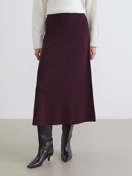 Beli Lastikli A Kesim Triko Etek