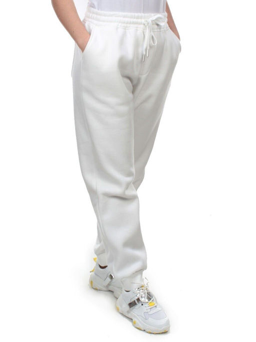 M049 WHITE Брюки спортивные женские на флисе (100% хлопок) 7986 - Фабричный китай фото 10