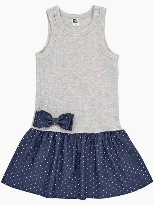 Платье комбинированное 22-7183 серый/джинс - Mini maxi фото 4