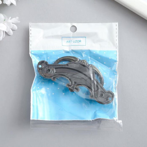 Ручка для шкатулки металл Узоры бронза 9х4 см - Арт узор фото 4