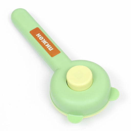 Пуходёрка пластиковая Кошка с функцией самоочистки, 8,5 х 20 см, зелёная - Пижон фото 2