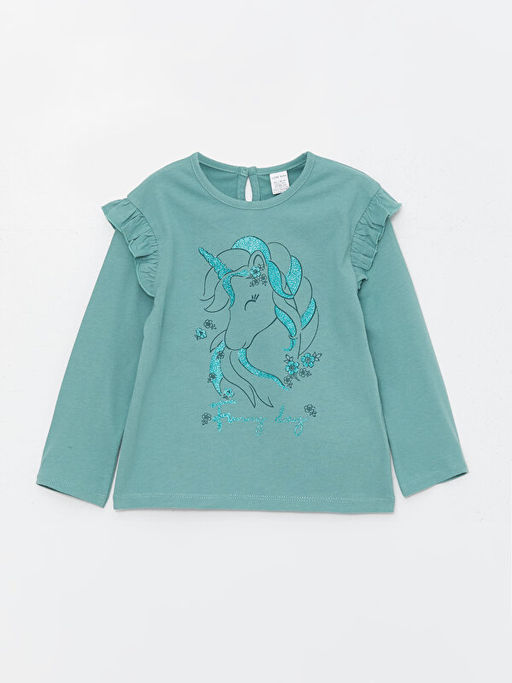 Bisiklet Yaka Uzun Kollu K?z Bebek Ti??rt 2li