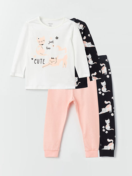 Bisiklet Yaka K?z Bebek Pijama Tak?m? 2li